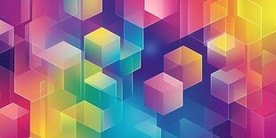 炫彩几何立体背景图案