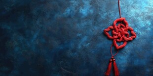 红色中国结挂饰特写