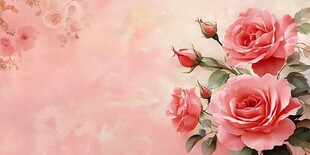 浪漫粉色玫瑰花背景图