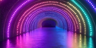 梦幻彩色灯光隧道