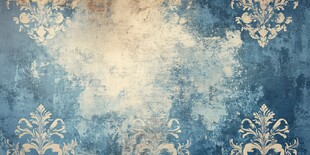 复古蓝金花纹背景图案