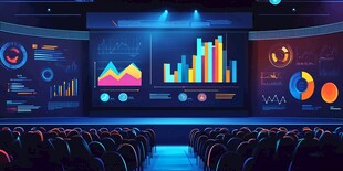 科技感数据分析会议场景