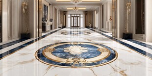 豪华走廊大理石精美拼花