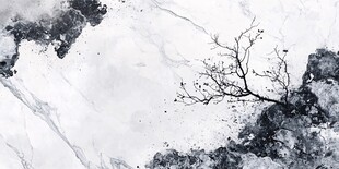 水墨枯树意境图