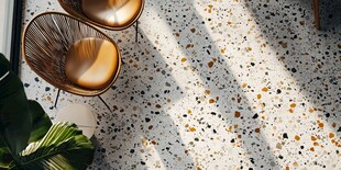 简约风水磨石地面与座椅