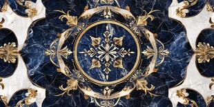 奢华蓝金大理石花纹图案