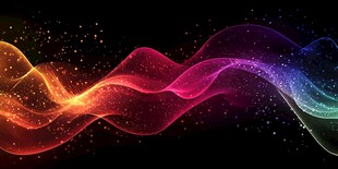 炫彩流动光效波浪背景图