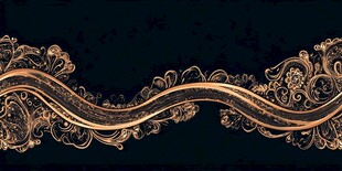 金色华丽曲线装饰图案