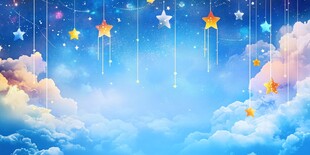梦幻星空云朵唯美背景图