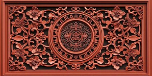中式雕花木板装饰图案