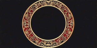 金色红底环形华丽装饰框