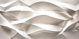 白色立体波浪折纸艺术