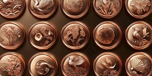 中式铜质浮雕圆形饰品图案