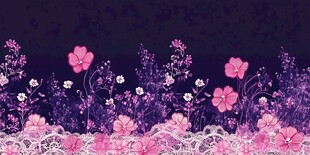 梦幻紫粉花卉背景图案