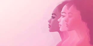 双女侧影的柔美艺术画面