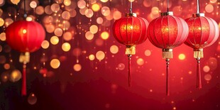 喜庆红灯笼营造节日氛围