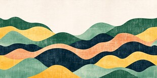 抽象波浪山丘风景图案