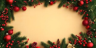 圣诞装饰边框营造节日氛围