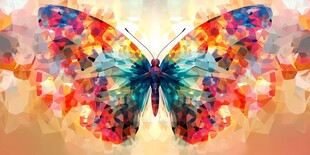 绚丽多彩蝴蝶抽象艺术图