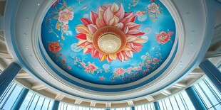 穹顶精美花卉彩绘艺术