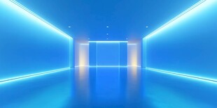 未来感蓝色科幻空间通道