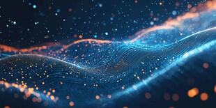 梦幻数字粒子流动背景图