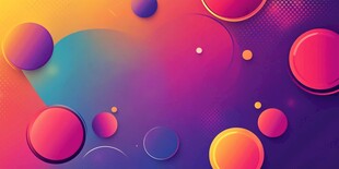 梦幻炫彩渐变圆球背景图