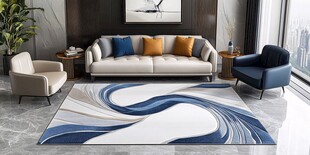 现代简约风客厅地毯装饰