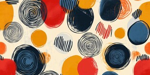 多彩手绘圆圈图案背景