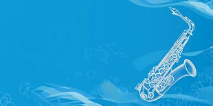 蓝色背景上的简约萨克斯风