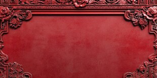 古典红底雕花装饰背景