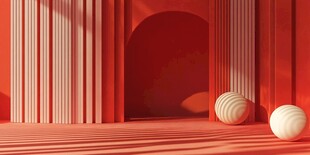 橙红色空间的几何元素