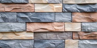 多彩石砌墙面纹理展示