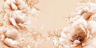 米色调浪漫花卉背景图