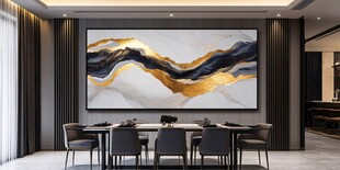 现代餐厅的艺术挂画装饰