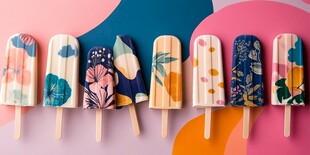 多彩印花冰棒 视觉盛宴