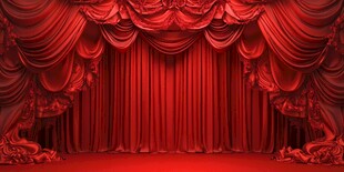 红色华丽舞台幕布场景