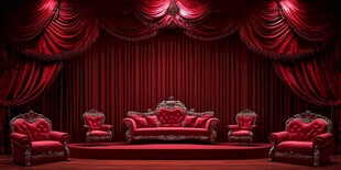 豪华红丝绒剧院沙发场景