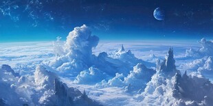 梦幻云海中的奇幻天空景象