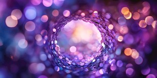 梦幻紫色光斑隧道背景