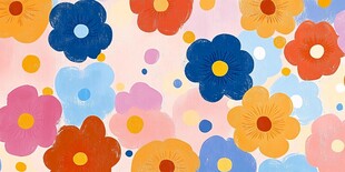 缤纷多彩手绘花卉图案