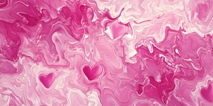 梦幻粉色爱心流体背景