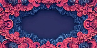 绚丽卷草花纹装饰边框