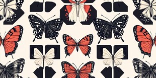 蝴蝶几何图案装饰画