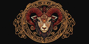 复古风羊头图腾装饰图案