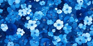 蓝色小花海洋梦幻背景