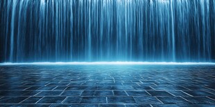 梦幻蓝色水幕背景场景