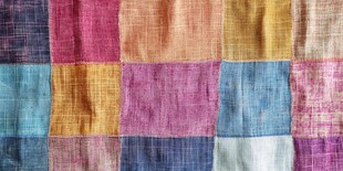 多彩拼接布料纹理特写