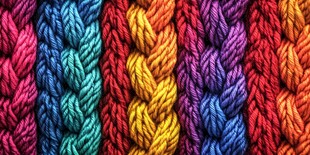 多彩编织线特写