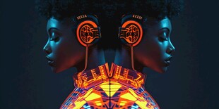 未来感双生黑人女性科技形象